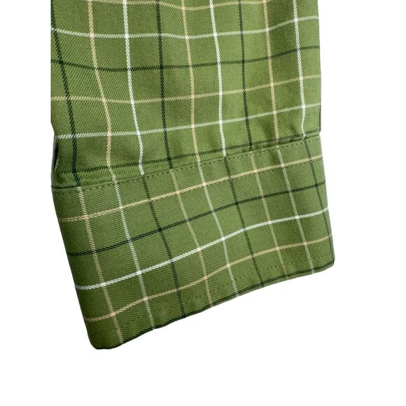 L.L.Bean Mens Long-Sleeve Dress Casual Shirt L Tall Green Plaid Wrinkle Resistan - Picture 6 of 11